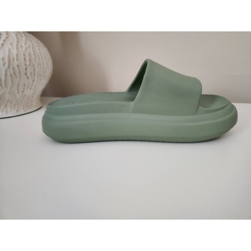 Billabong Women Green Platform Cushion Slides Sandal Comfort Shoe Size 10 - Picture 5 of 10